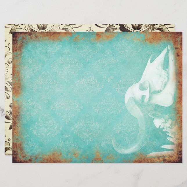 Lámina Papel de scrapbook gótico vintage (Anverso / Reverso)