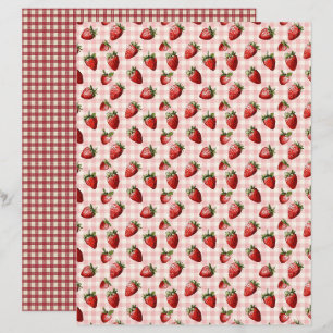 Lámina Papel de Scrapbook Granja de Fresas Vintage