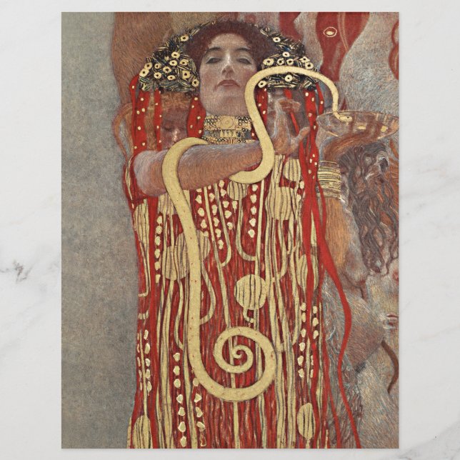 LÁMINA PAPEL DE SCRAPBOOK : GUSTAV KLIMT : HIGIEIA : 1907 (Anverso)