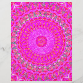 Lámina Papel de Scrapbook Kaleidoscopio Rosa de 2 Caras