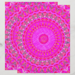 Lámina Papel de Scrapbook Kaleidoscopio Rosa de 2 Caras