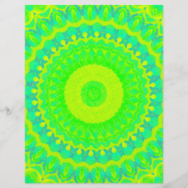 Lámina Papel de Scrapbook Kaleidoscopio Verde de 2 Caras