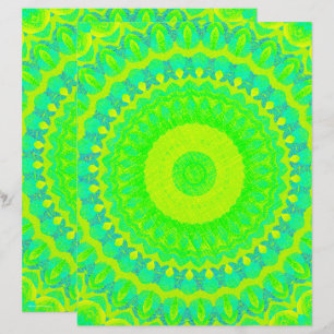 Lámina Papel de Scrapbook Kaleidoscopio Verde de 2 Caras