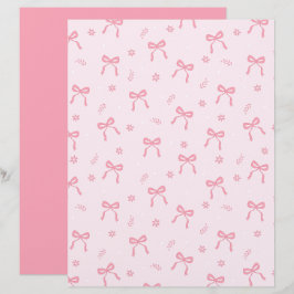 Lámina Papel de Scrapbook Lazos y Flores Coquette Adorabl