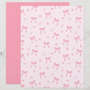 Lámina Papel de Scrapbook Lazos y Flores Coquette Adorabl