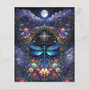 Lámina Papel de Scrapbook Libélula Majestuosa Fantasía Fl