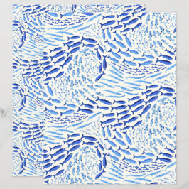 Lámina Papel de Scrapbook Ligero de Peces del Océano de N