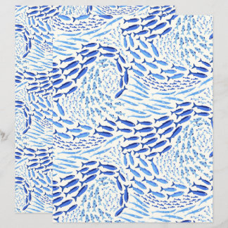 Lámina Papel de Scrapbook Ligero de Peces del Océano de N
