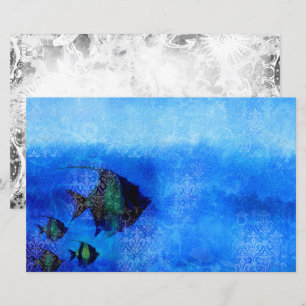 Lámina Papel de scrapbook marino azul