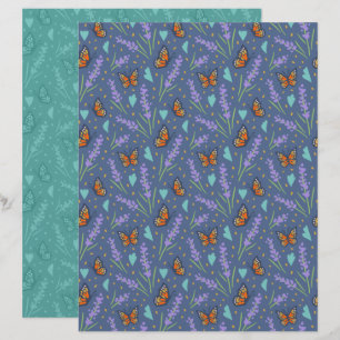 Lámina Papel de Scrapbook Mariposa Lavanda