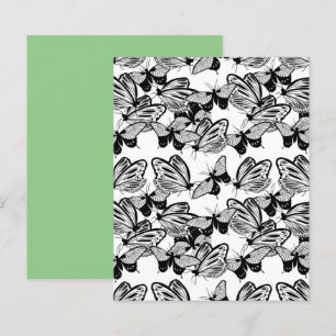 Lámina Papel de Scrapbook Mariposas Negras Blancas