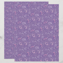 Lámina Papel de Scrapbook Morado Exploración Espacial