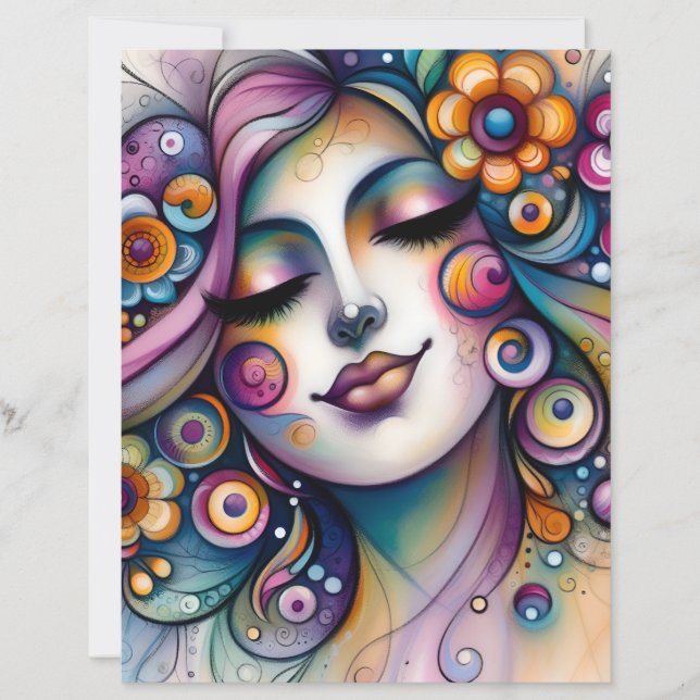 Lámina Papel de Scrapbook Mujer Caprichosa Susurrante (Anverso)