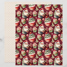 Lámina Papel de Scrapbook Navideño Vintage