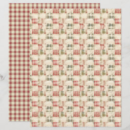 Lámina Papel de Scrapbook Navideño Vintage