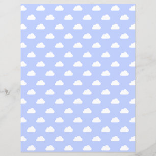 Lámina Papel de Scrapbook Nubes Lindas Blancas sobre Azul
