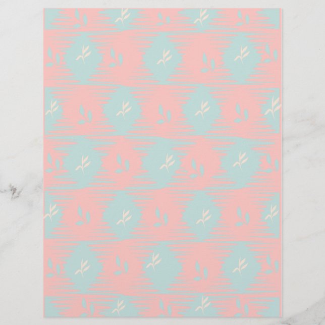 Lámina Papel de Scrapbook Pastel Rosa y Azul (Anverso)