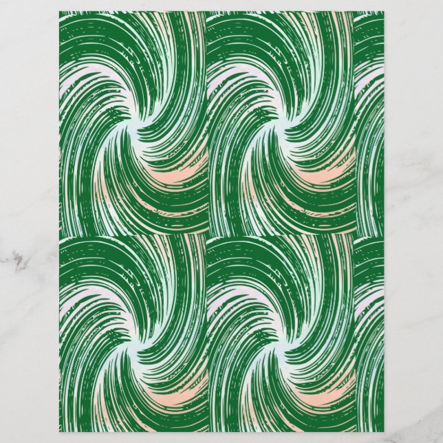 Lámina Papel de Scrapbook remolino verde (Anverso)