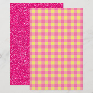 Lámina Papel de Scrapbook Reversible de Purpurina Rosa y 