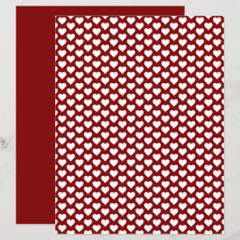 Lámina Papel de Scrapbook Rojo Granate con Patrón de Cora