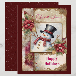 Lámina Papel de Scrapbook Saludos de Muñeco de Nieve