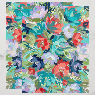 Lámina Papel de Scrapbook Sinfonía de Jardín Vibrante