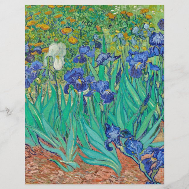 LÁMINA PAPEL DE SCRAPBOOK : VAN GOGH : IRISES : 1889 (Anverso)