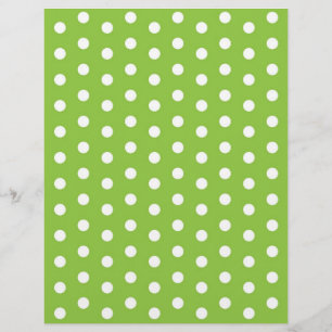 Lámina Papel de Scrapbook Verde con Lunares Blancos para 