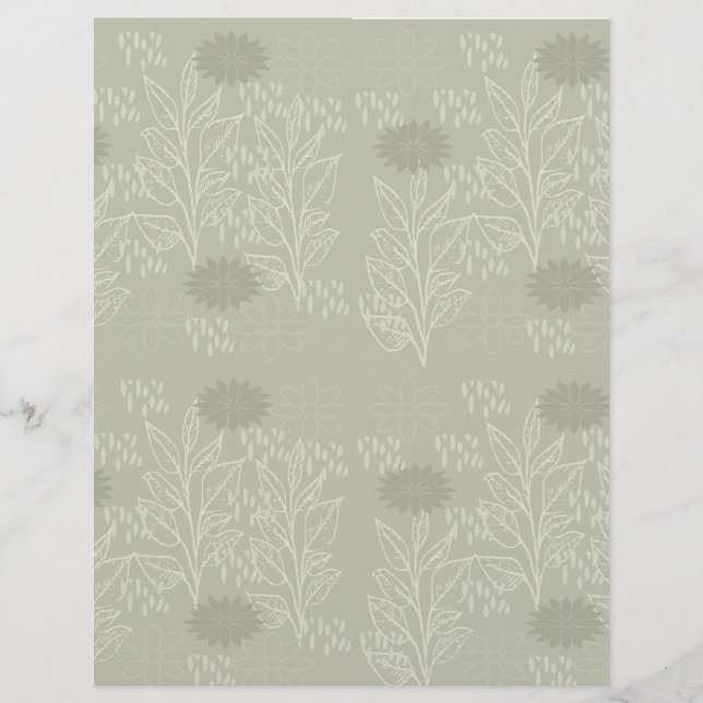 Lámina Papel de Scrapbook verde oliva: (Anverso)
