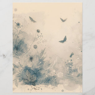 Lámina Papel de scrapbook vintage efímero de diario de de