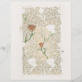 LÁMINA PAPEL DE SCRAPBOOK : WILLIAM MORRIS : GARDEN TULIP