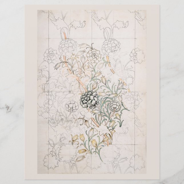 LÁMINA PAPEL DE SCRAPBOOK : WILLIAM MORRIS : WILD TULIP (Anverso)