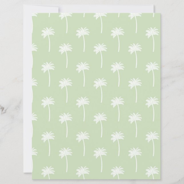 Lámina papel de scrapbooking de palmera verde (Anverso)