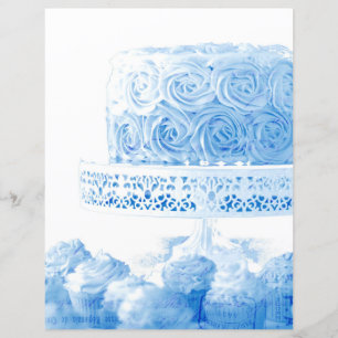 Lámina Papel de scrapbooking de pastel de cumpleaños azul