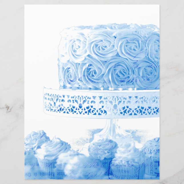 Lámina Papel de scrapbooking de pastel de cumpleaños azul (Anverso)