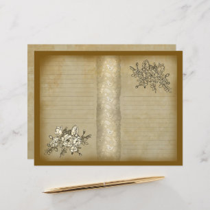 Lámina Papel de vintage de rama de Rosa