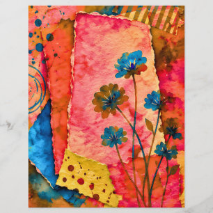 Lámina papel decorativo floral 8.5x11", multipropósito