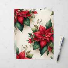 Papel del libro de navidades Poinsettia Scrapbook