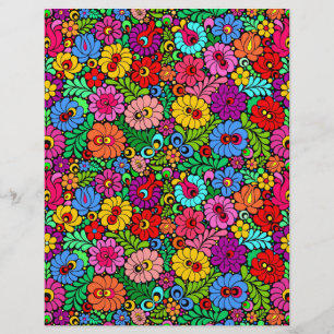 Lámina Papel del libro de recortes Floral Fiesta 8.5x11