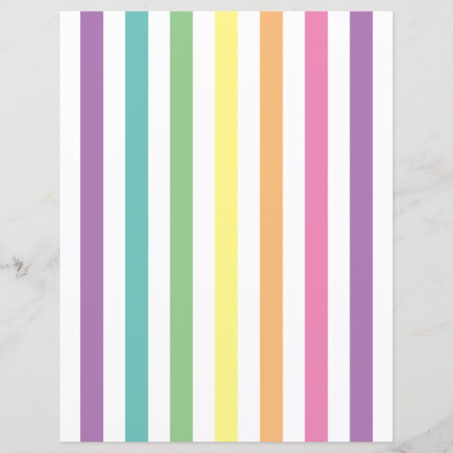 Lámina Papel del patrón de rayas arcoiris Pastel (Anverso)