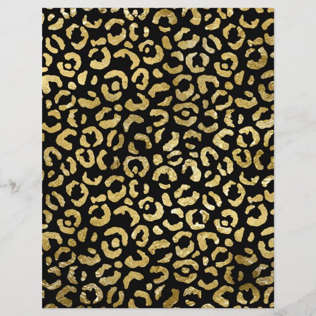 Lámina Papel del patrón del Leopard Spots Gold (Anverso)
