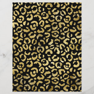 Lámina Papel del patrón del Leopard Spots Gold