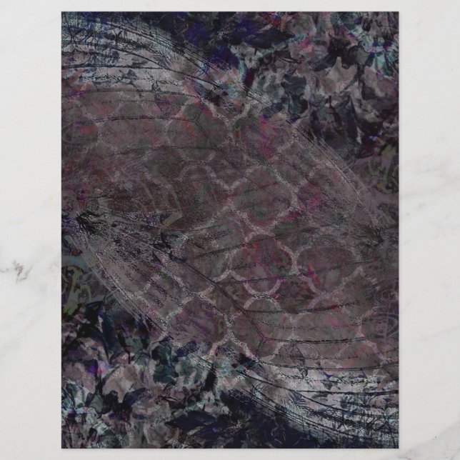 Lámina Papel elegante de caramelo floral oscuro (Anverso)