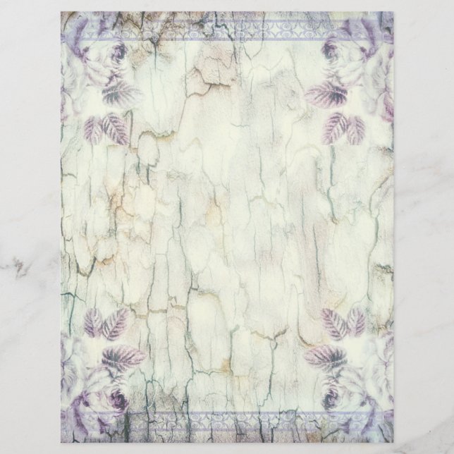 Lámina Papel elegante de cartón floral púrpura (Anverso)
