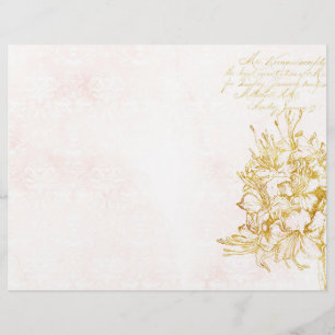 Lámina Papel elegante de la libreta de crema y damasco de
