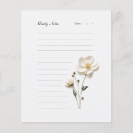 Lámina Papel elegante de piedra en blanco con flores