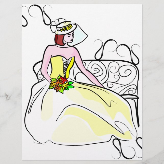 Lámina Papel elegante del libro de papel de novia (Anverso)