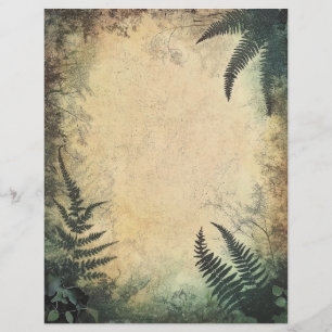Lámina Papel escrapbook botánico ondulado vintage efemera