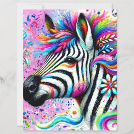 Lámina Papel escrapbook de floral de cebra de lujo capric