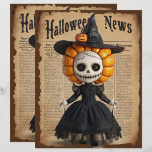 Lámina Papel escrapbook de muñeca espumosa de Halloween v